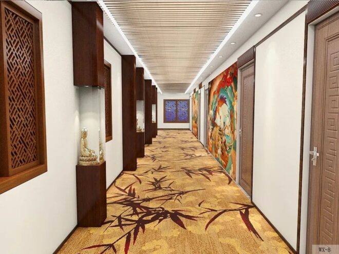 3D Nylon Printed Carpet Corridor Hotel Walkway Carpet for Hotel Room
