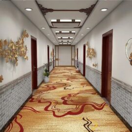 3D Nylon Printed Carpet Corridor Hotel Walkway Carpet for Hotel Room