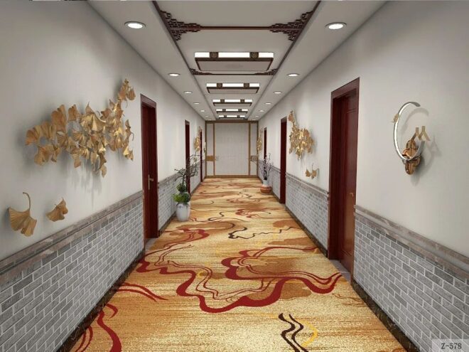 3D Nylon Printed Carpet Corridor Hotel Walkway Carpet for Hotel Room