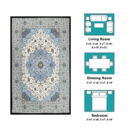 Vintage Retro Persian Style KELARE Velvet Rug Soft Durable Non Slip Home Decor