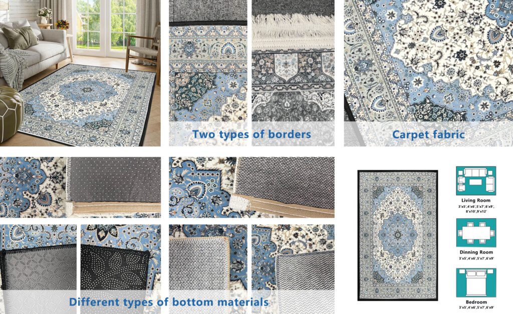 Prayer Mat Washable Antique Persian Kelare velvet Rugs Anti slip Turkish Style Decorative Rugs Carpet