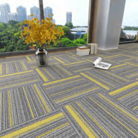 100% Nylon 50x50cm Modern Abstract Cushioned Tufted Commercial Carpet Tiles with PVC Backing Removable