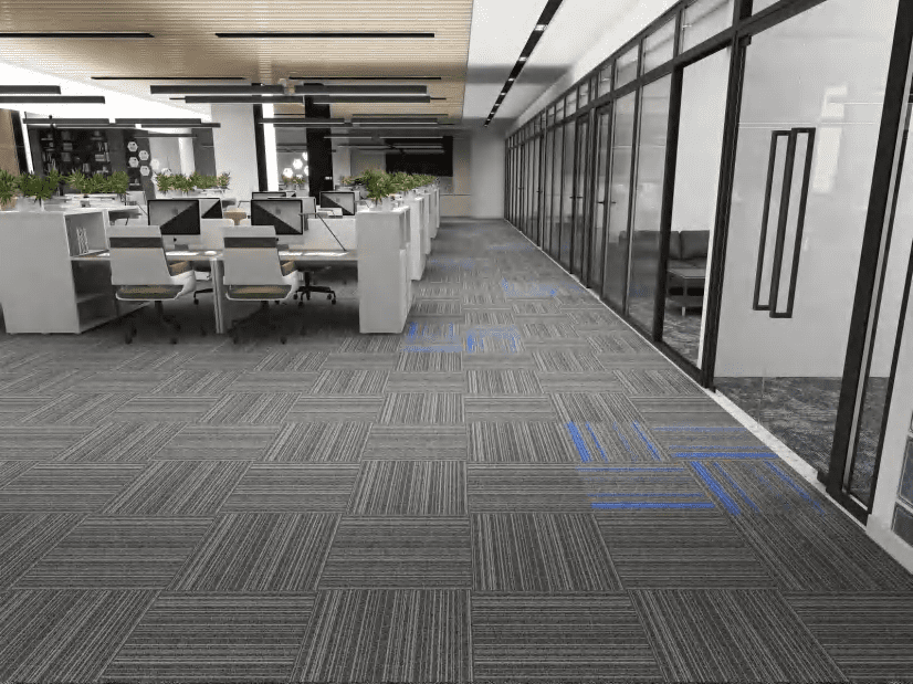 100% Nylon 50x50cm Modern Abstract Cushioned Tufted Commercial Carpet Tiles with PVC Backing Removable