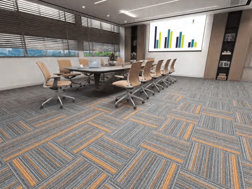 100% Nylon 50x50cm Modern Abstract Cushioned Tufted Commercial Carpet Tiles with PVC Backing Removable