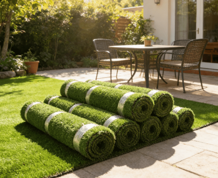Luxurious Artificial Grass 1.77 Inch Pile Height Ultrathick Turf 8 X 10 Feet,Indoor/Outdoor Dog Pee Fake Faux Grass,Synthetic Grass Rug Garden Landscape Patio,Drainage Holes