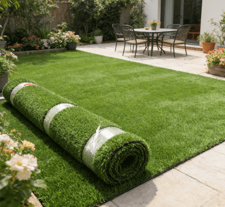 Luxurious Artificial Grass 1.77 Inch Pile Height Ultrathick Turf 8 X 10 Feet,Indoor/Outdoor Dog Pee Fake Faux Grass,Synthetic Grass Rug Garden Landscape Patio,Drainage Holes