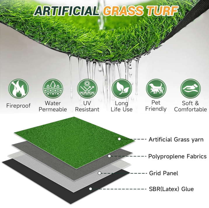 Full Green Artificial Landscape Garden Grass Mat Decoration Outdoor Sports Flooring Carpet Synthetic Turf Grass for Playground