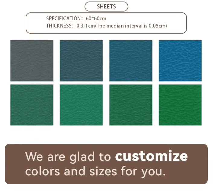 EPDM SBR High Density Durable Non-Slip Eco-Friendly Customizable Color Rubber Floor Rolls for Protective Flooring