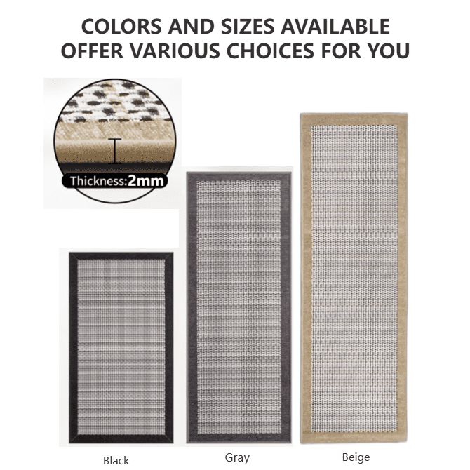 Inside Door Mat for Entry, Absorbent, Dirt Trapper, Low Profile Thin, Non Slip Mats with Rubber Backing, Ideal for Indoor, High Traffic, Garage, Entrance,