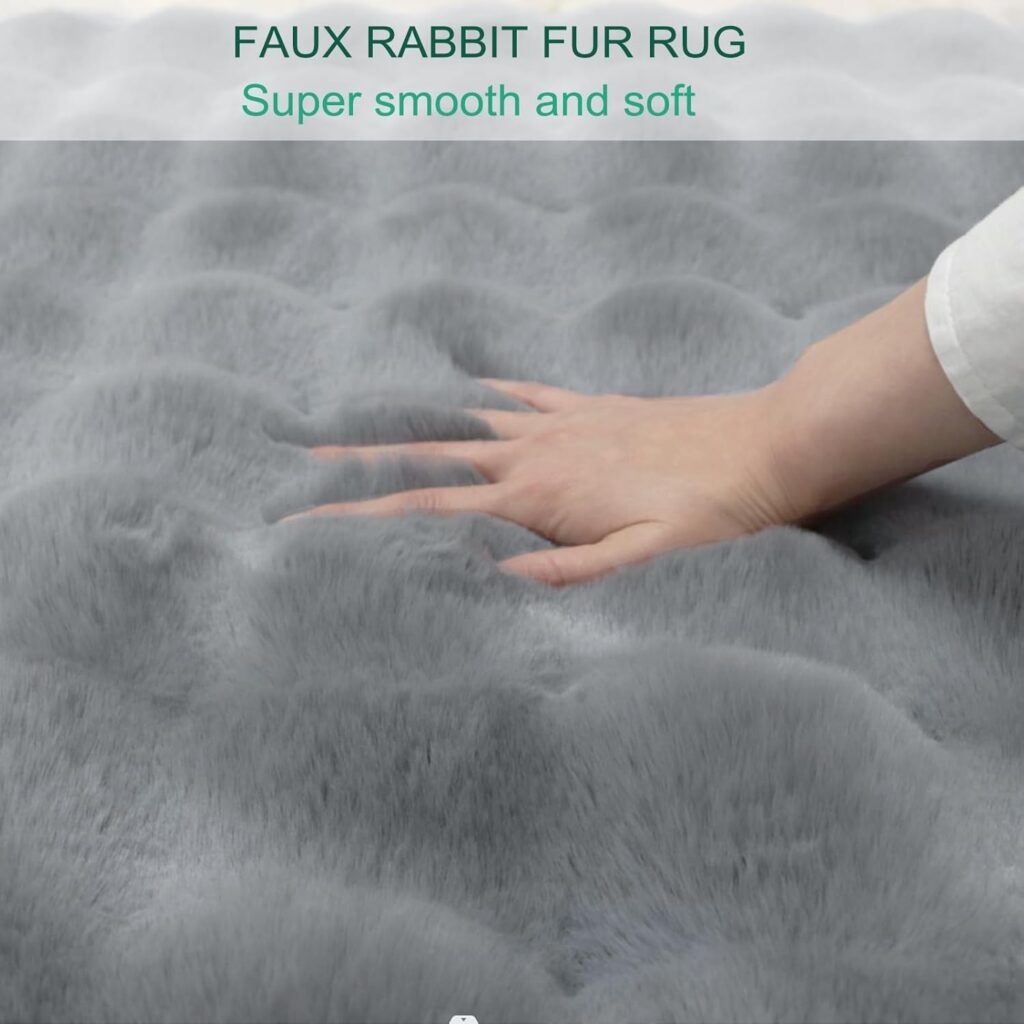 Faux Rabbit Fur Rug Big Living Room Decorative Carpet Car Home Camping Use OEM China Cheap Option