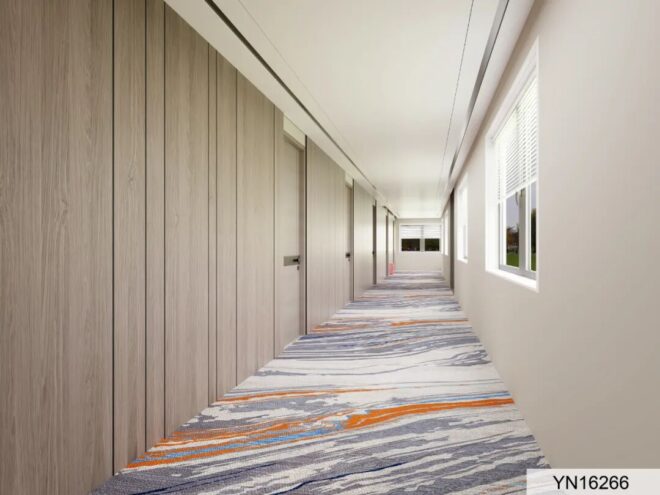 Designed Flower Axminster Nylon Carpet Hotel Room Carpet