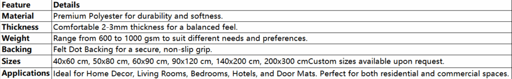 Made from premium materials, KELARE rugs are not only soft to the touch but also easy to clean, making them a practical choice for busy homes or busy work environments.